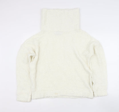 Next Womens Beige Roll Neck  Acrylic Pullover Jumper Size 14