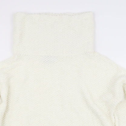 Next Womens Beige Roll Neck  Acrylic Pullover Jumper Size 14
