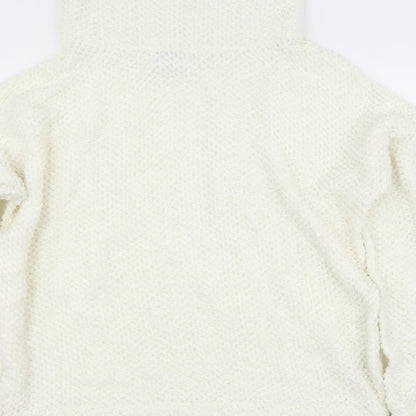 Next Womens Beige Roll Neck  Acrylic Pullover Jumper Size 14