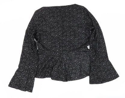 H&M Womens Black Round Neck  Polyester Pullover Jumper Size M