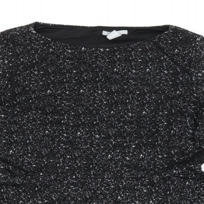H&M Womens Black Round Neck  Polyester Pullover Jumper Size M