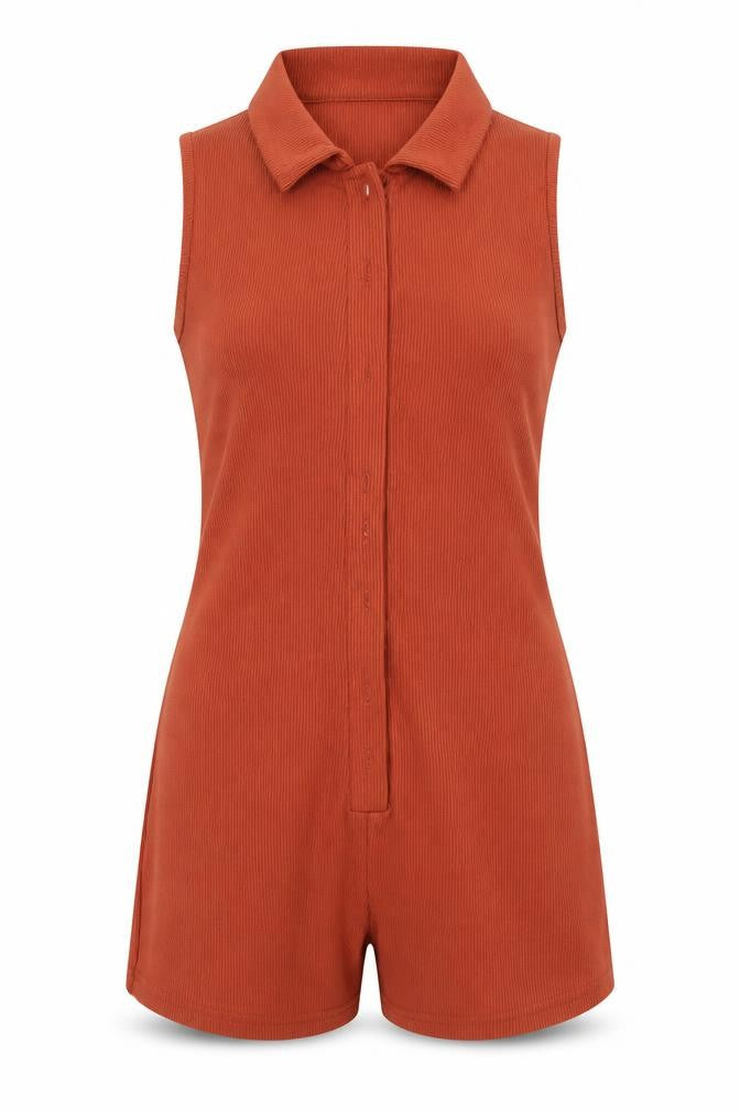 shien Womens Brown  Polyester Romper One-Piece Size S