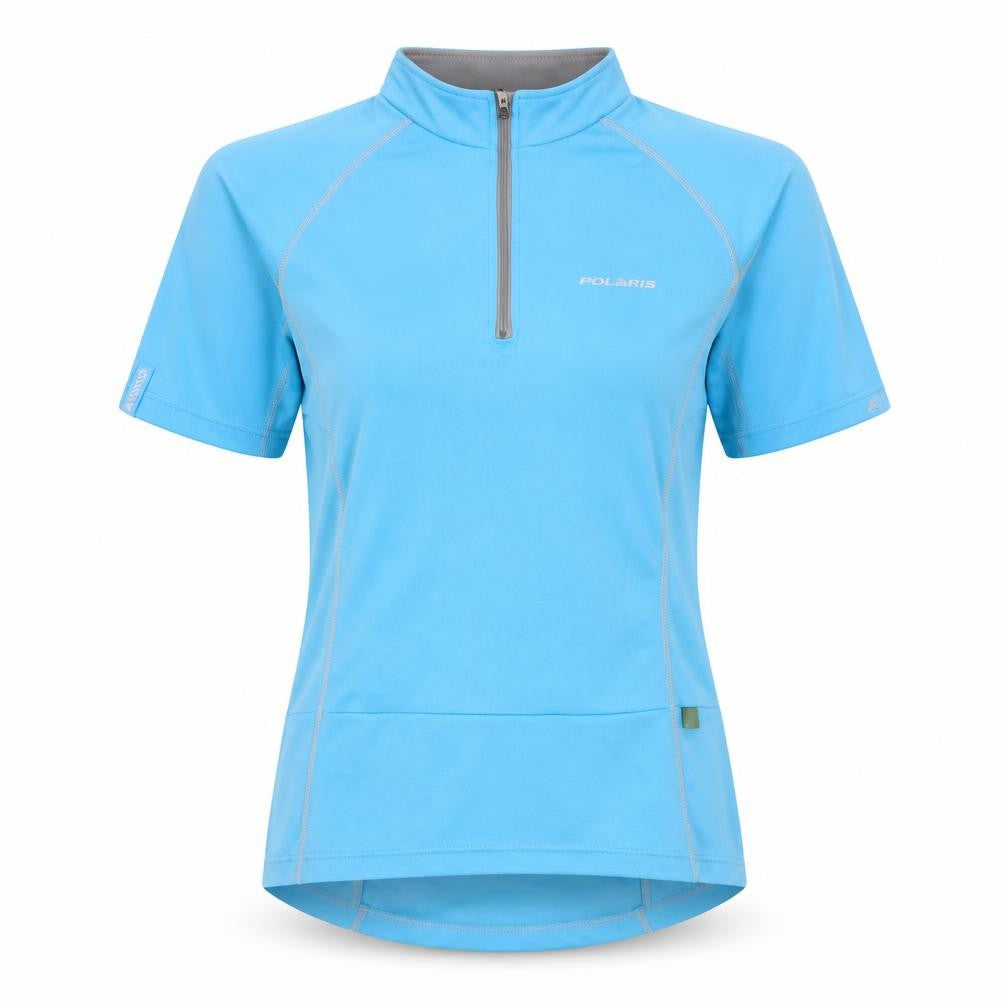 Polaris Womens Blue  Polyester Basic T-Shirt Size 10 High Neck
