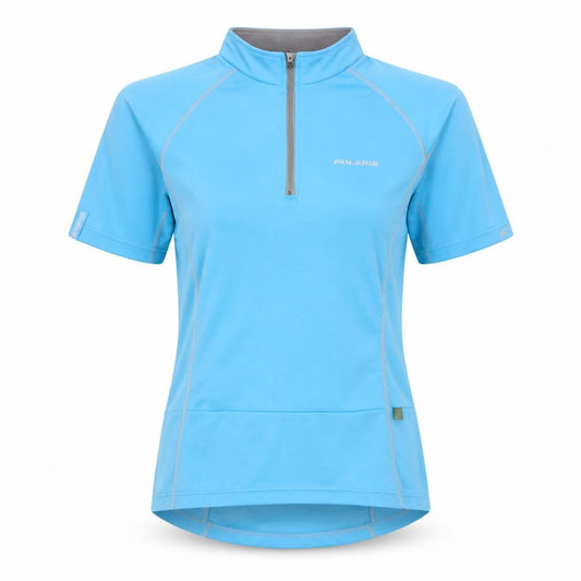 Polaris Womens Blue  Polyester Basic T-Shirt Size 10 High Neck