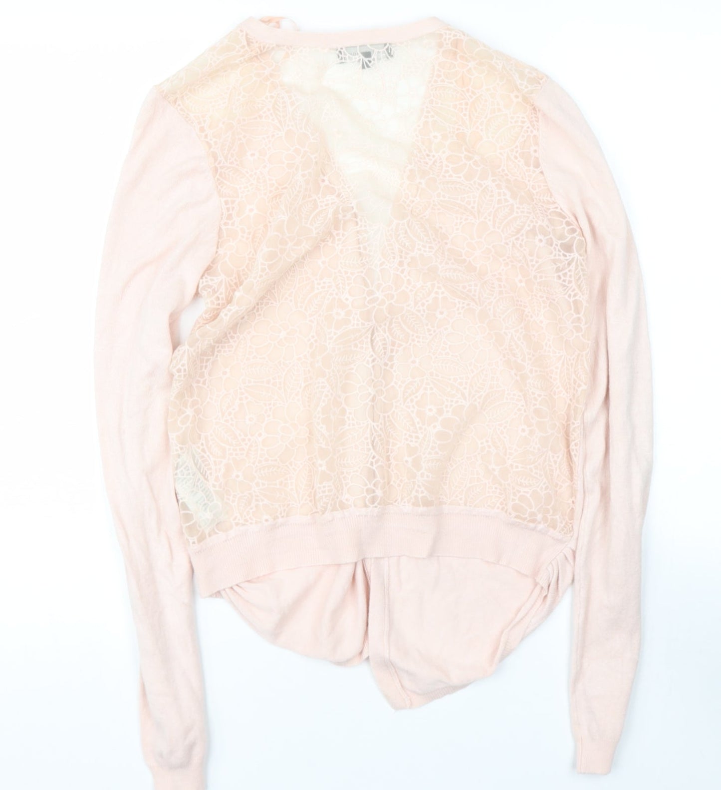 NEWLOOK Womens Pink V-Neck  Viscose Cape Jumper Size 12