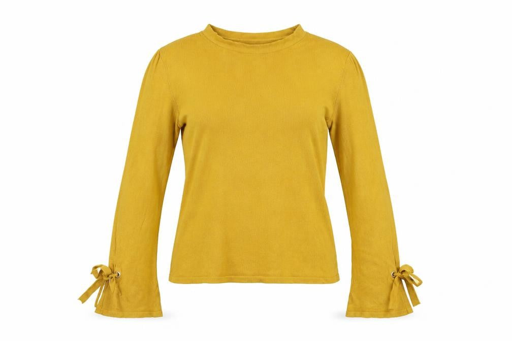 New Look Womens Yellow Crew Neck  Viscose Pullover Jumper Size 8