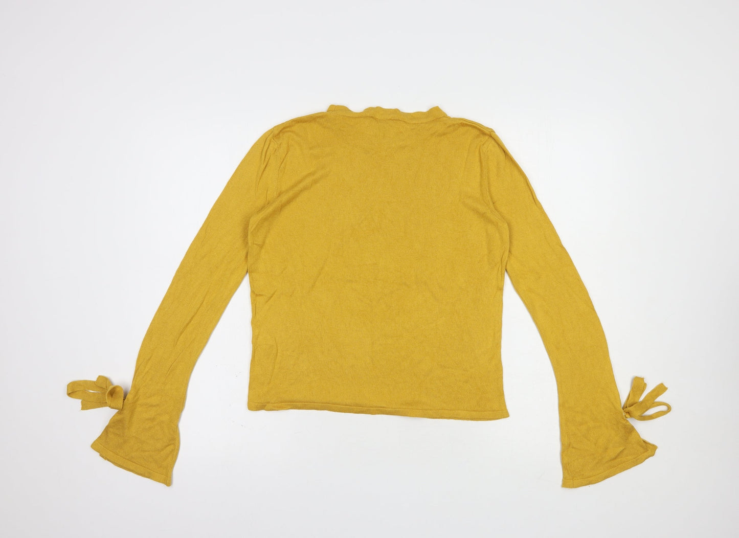New Look Womens Yellow Crew Neck  Viscose Pullover Jumper Size 8