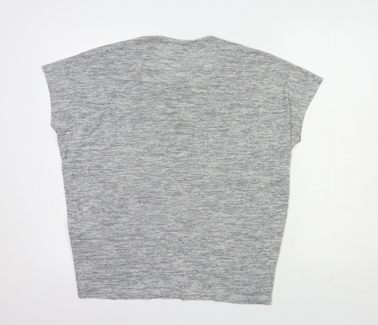 New Look Womens Grey  Viscose Basic Blouse Size S V-Neck