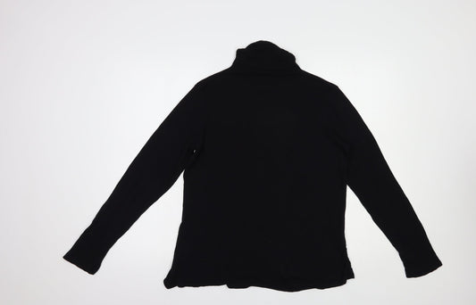 Crosby Womens Black  Modal Basic Blouse Size XL High Neck