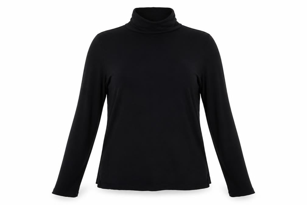 Crosby Womens Black  Modal Basic Blouse Size XL High Neck
