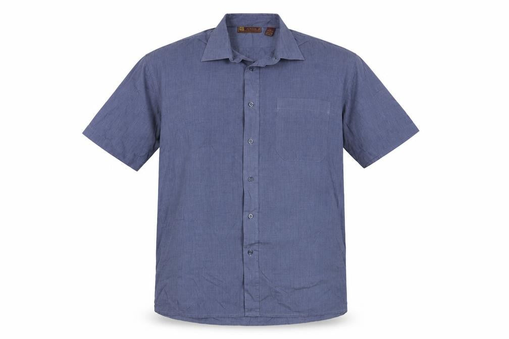 Hazard Mens Blue  Polyester  Button-Up Size L Collared Button
