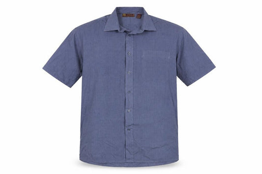 Hazard Mens Blue  Polyester  Button-Up Size L Collared Button