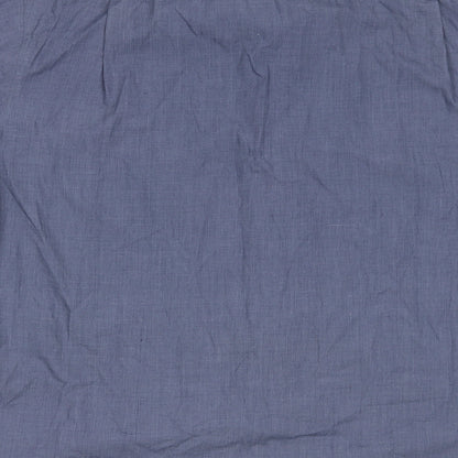 Hazard Mens Blue  Polyester  Button-Up Size L Collared Button