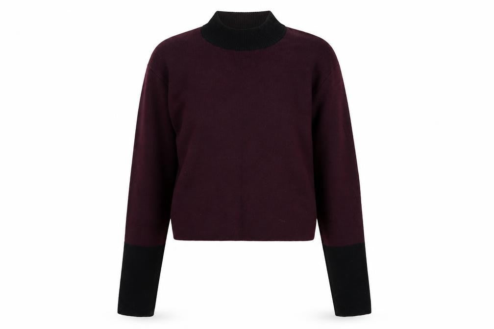 New Look Womens Purple Mock Neck  Viscose Pullover Jumper Size 10   - Cropped