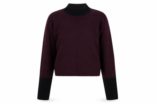 New Look Womens Purple Mock Neck  Viscose Pullover Jumper Size 10   - Cropped