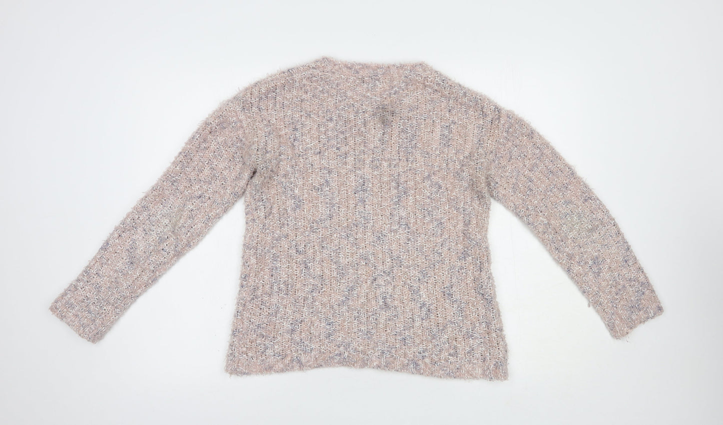 M & Co Womens Pink Crew Neck  Polyester Pullover Jumper Size 10