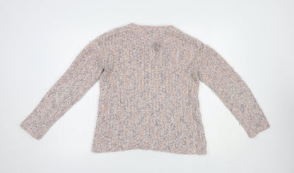 M&Co Womens Pink Crew Neck  Polyester Pullover Jumper Size 10