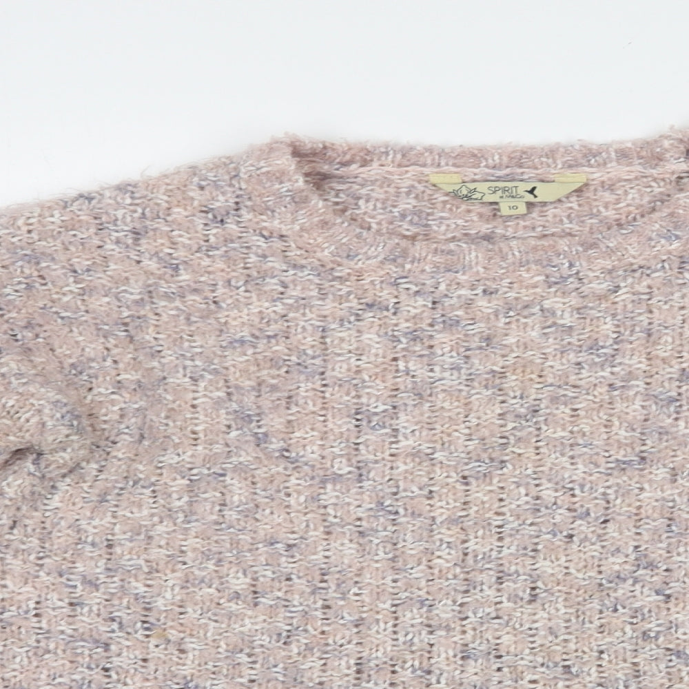 M & Co Womens Pink Crew Neck  Polyester Pullover Jumper Size 10