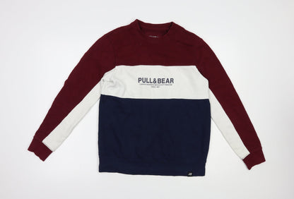 Pull&Bear Pull & Mens Blue  Cotton Pullover Sweatshirt Size XS