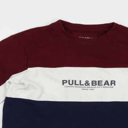 Pull&Bear Pull & Mens Blue  Cotton Pullover Sweatshirt Size XS