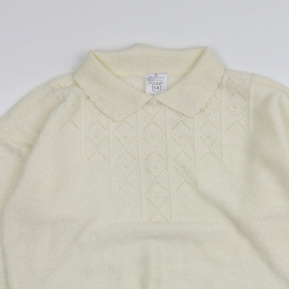 Littlewoods Womens Ivory Collared  Acrylic Pullover Jumper Size 14