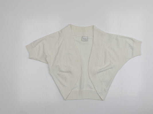 NEXT Womens Ivory V-Neck  Acrylic Cardigan Jumper Size 14
