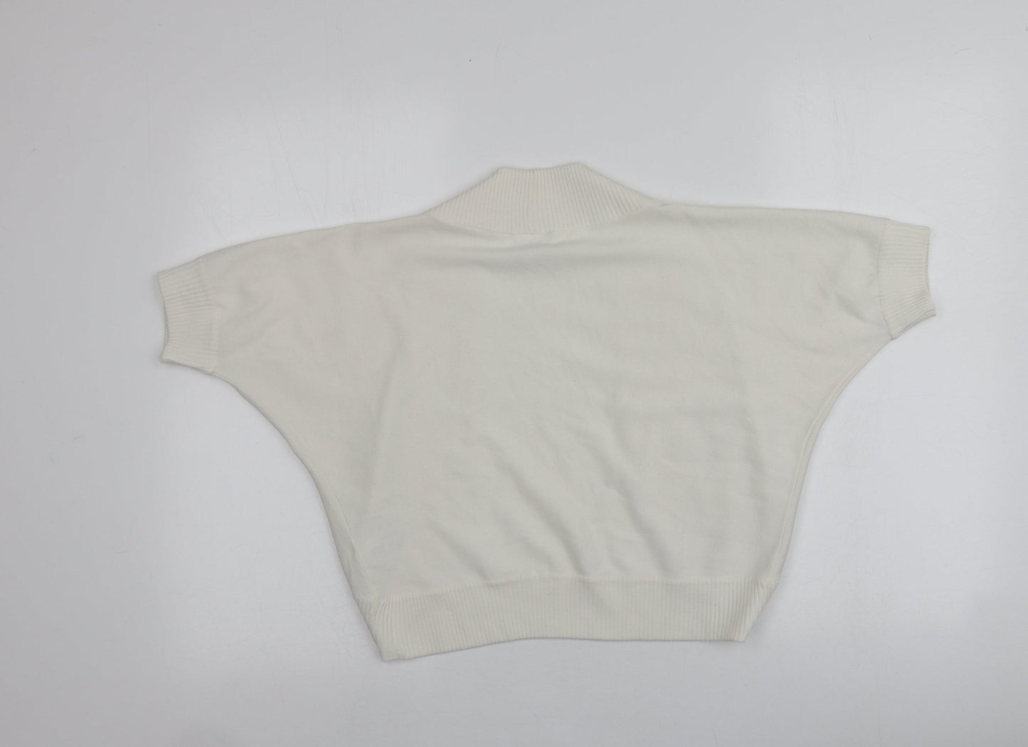 NEXT Womens Ivory V-Neck  Acrylic Cardigan Jumper Size 14