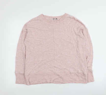 Next Womens Pink Round Neck  Viscose Pullover Jumper Size 14