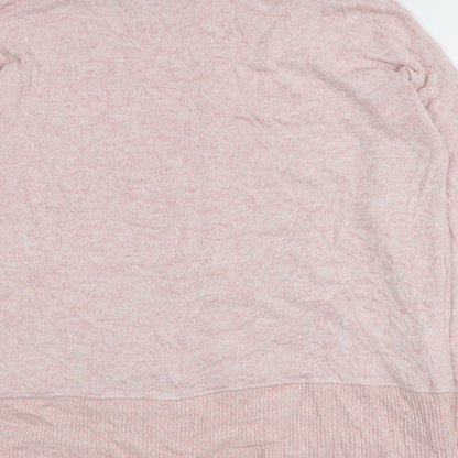 Next Womens Pink Round Neck  Viscose Pullover Jumper Size 14