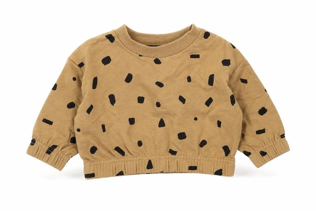 Pep&Co Brown Polka Dot 100% Cotton Basic T-Shirt Size 3-6 Months Round Neck