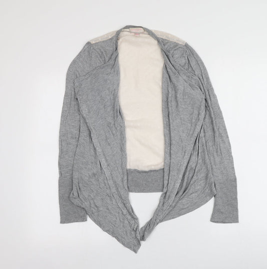 Gharani Strok Womens Grey V-Neck  Viscose Cardigan Jumper Size 10