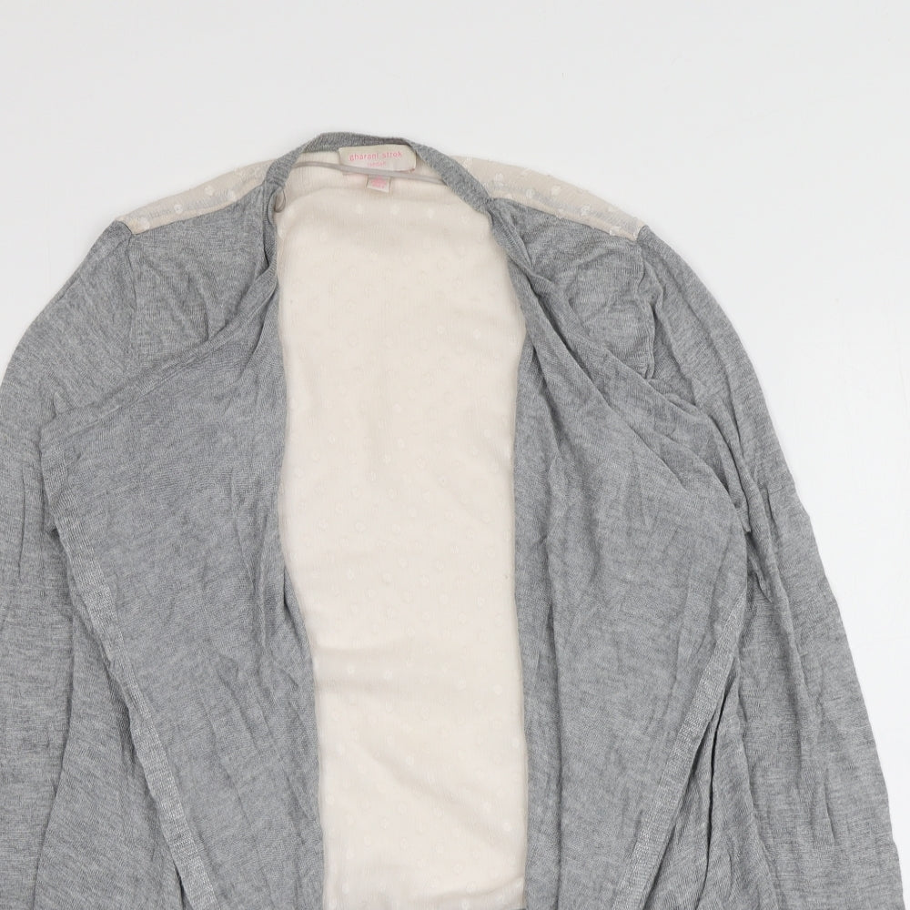 Gharani Strok Womens Grey V-Neck  Viscose Cardigan Jumper Size 10