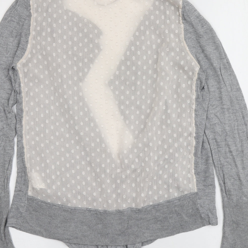 Gharani Strok Womens Grey V-Neck  Viscose Cardigan Jumper Size 10