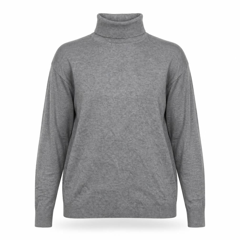b.young Womens Grey Roll Neck  Viscose Pullover Jumper Size L