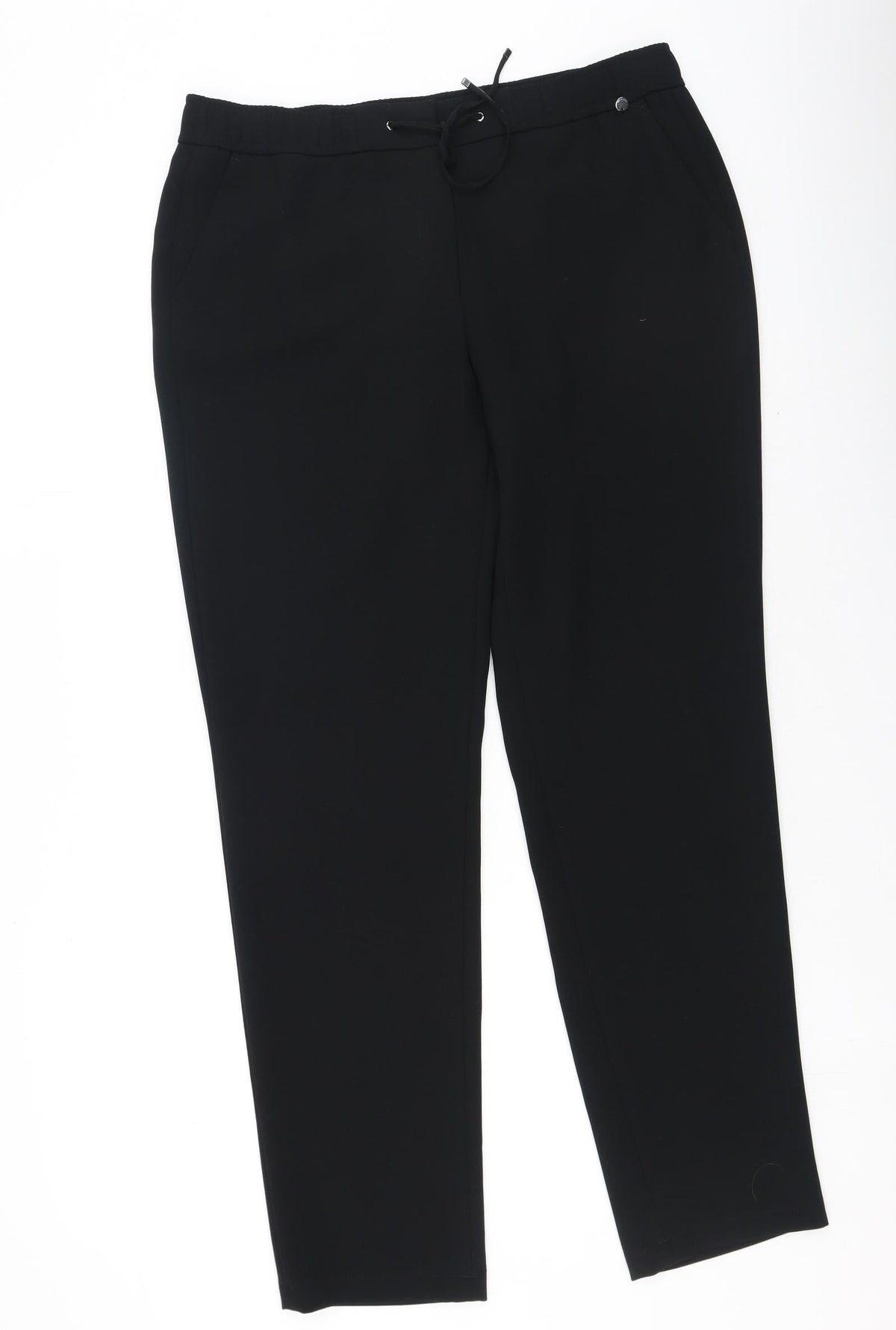 Preworn Womens Black  Polyester Jogger Trousers Size 42 L34 in Regular