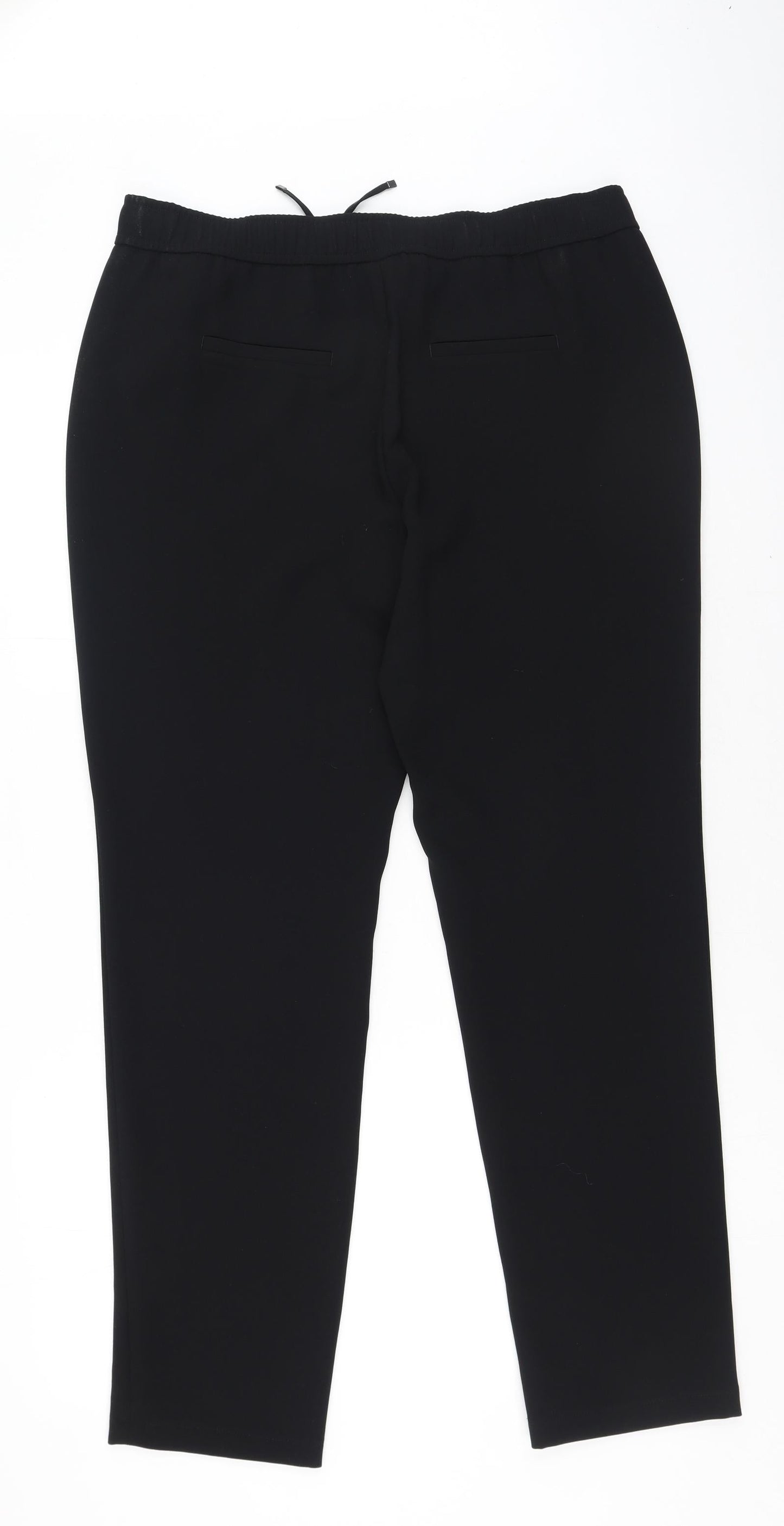 Preworn Womens Black  Polyester Jogger Trousers Size 42 L34 in Regular