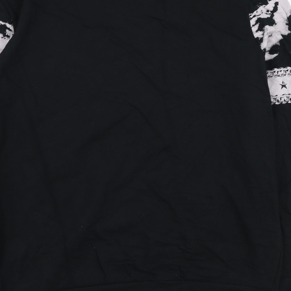 Topman Mens Black  Cotton Henley Sweatshirt Size 2XL
