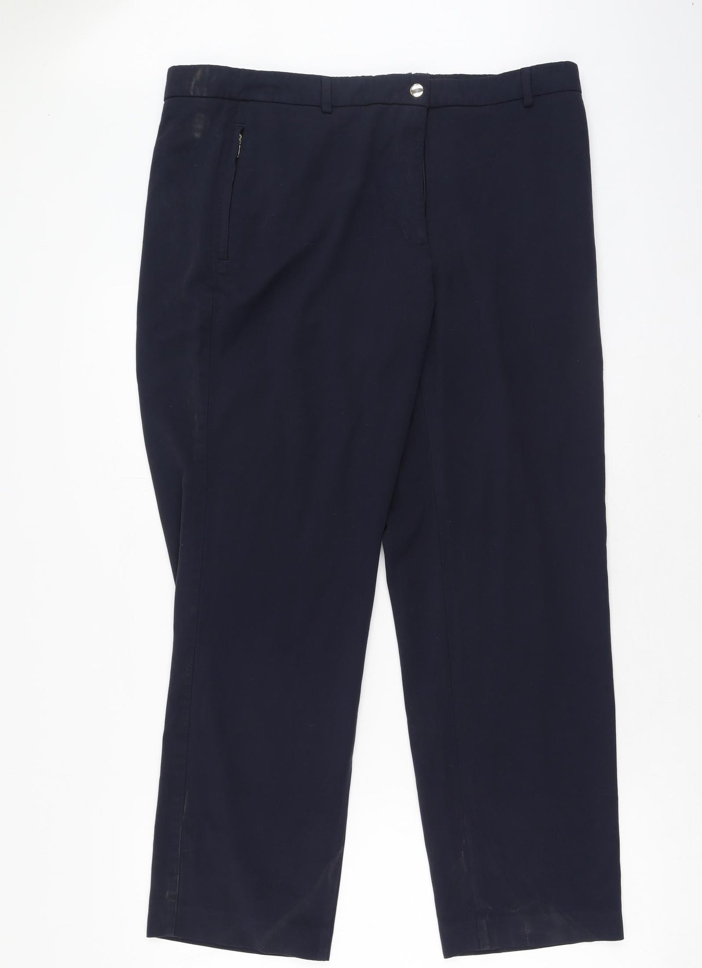 Marks and Spencer Womens Blue  Viscose Trousers  Size 18 L31 in Regular