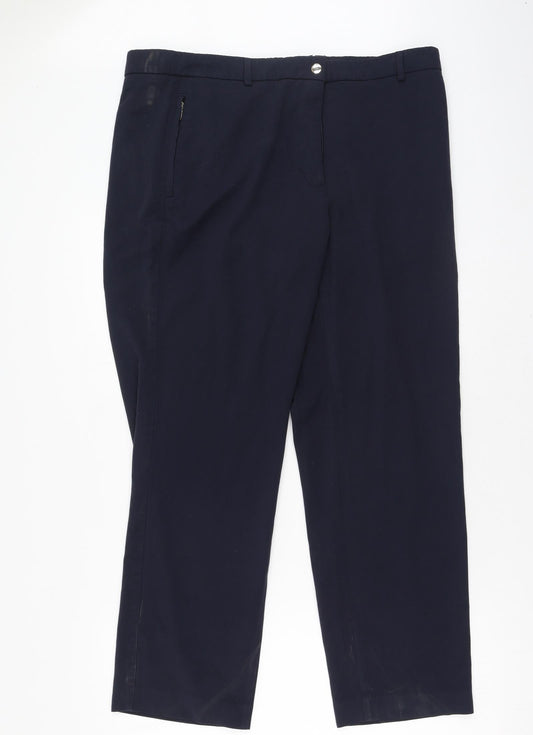 Marks and Spencer Womens Blue  Viscose Trousers  Size 18 L31 in Regular