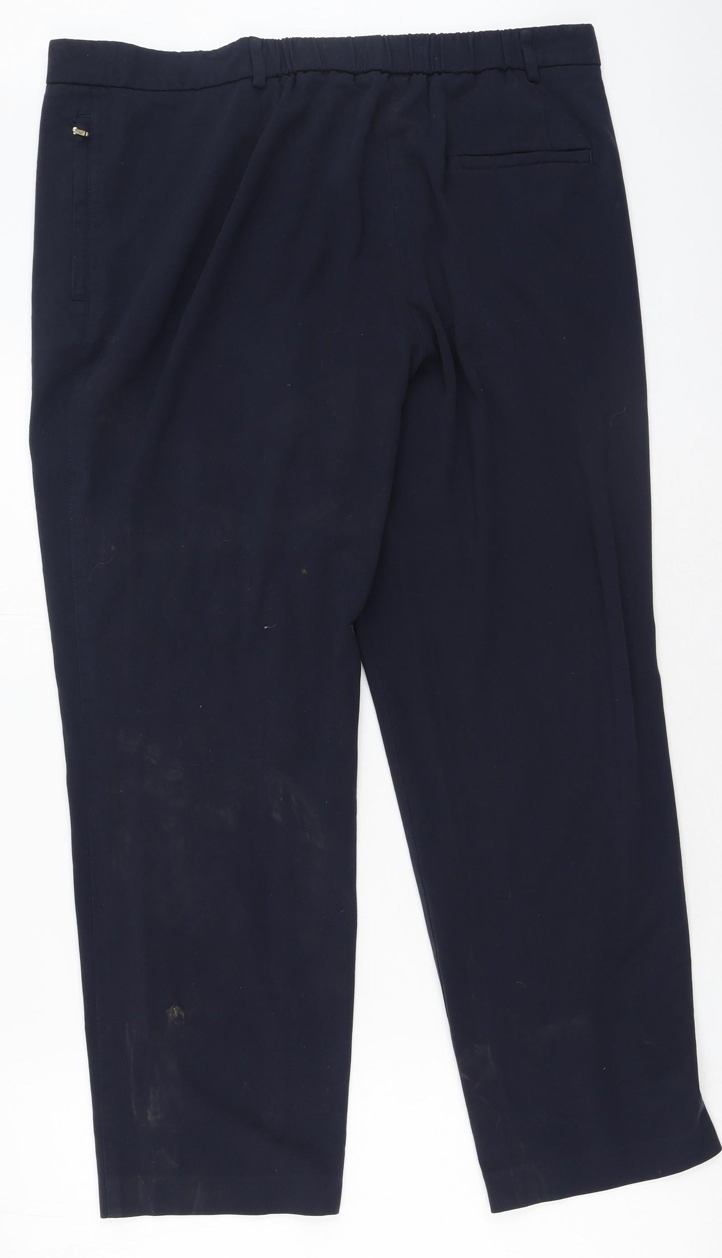 Marks and Spencer Womens Blue  Viscose Trousers  Size 18 L31 in Regular