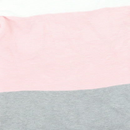 Body Flirt Womens Multicoloured Round Neck Striped Cotton Pullover Jumper Size M
