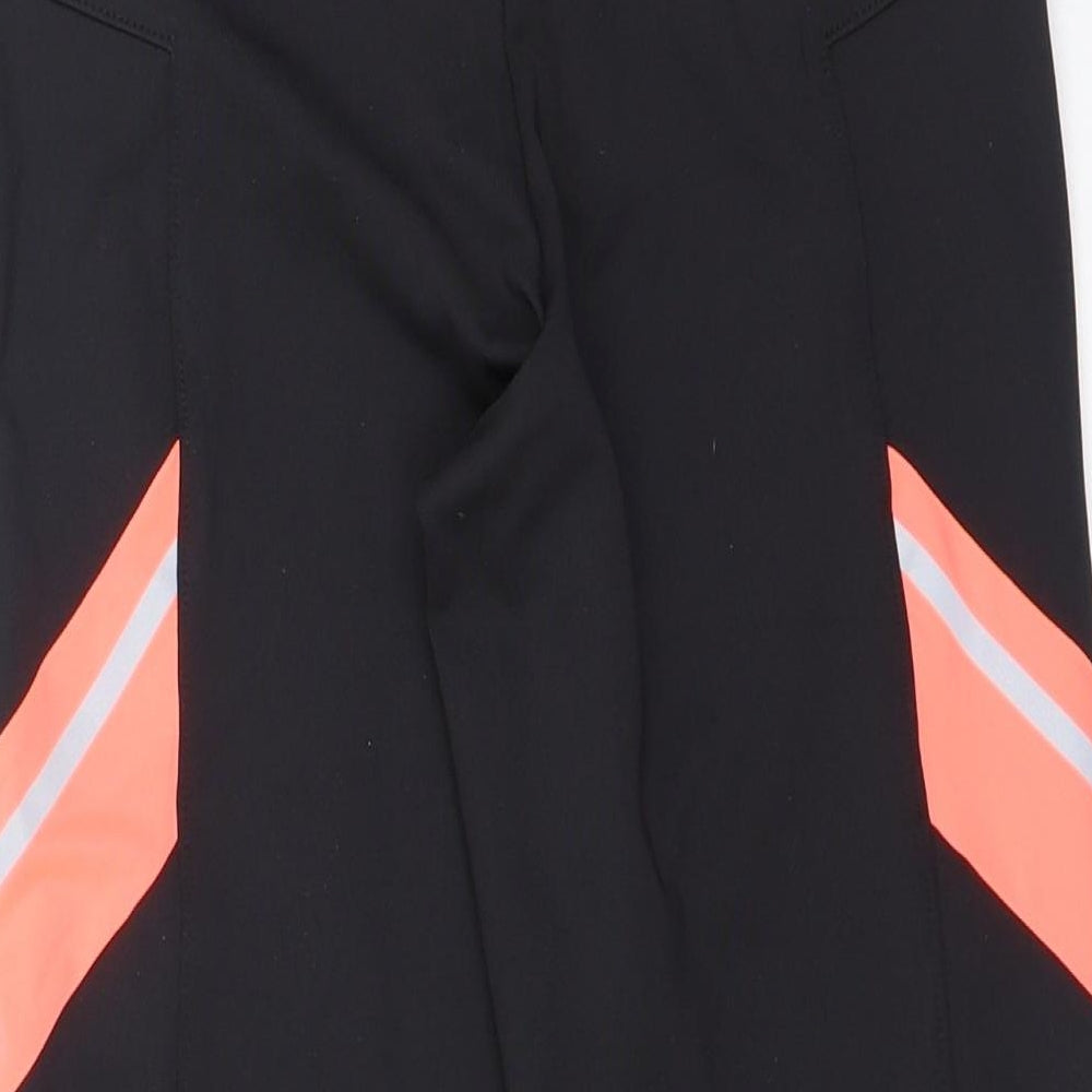 aurique Womens Black  Polyester Cropped Leggings Size M