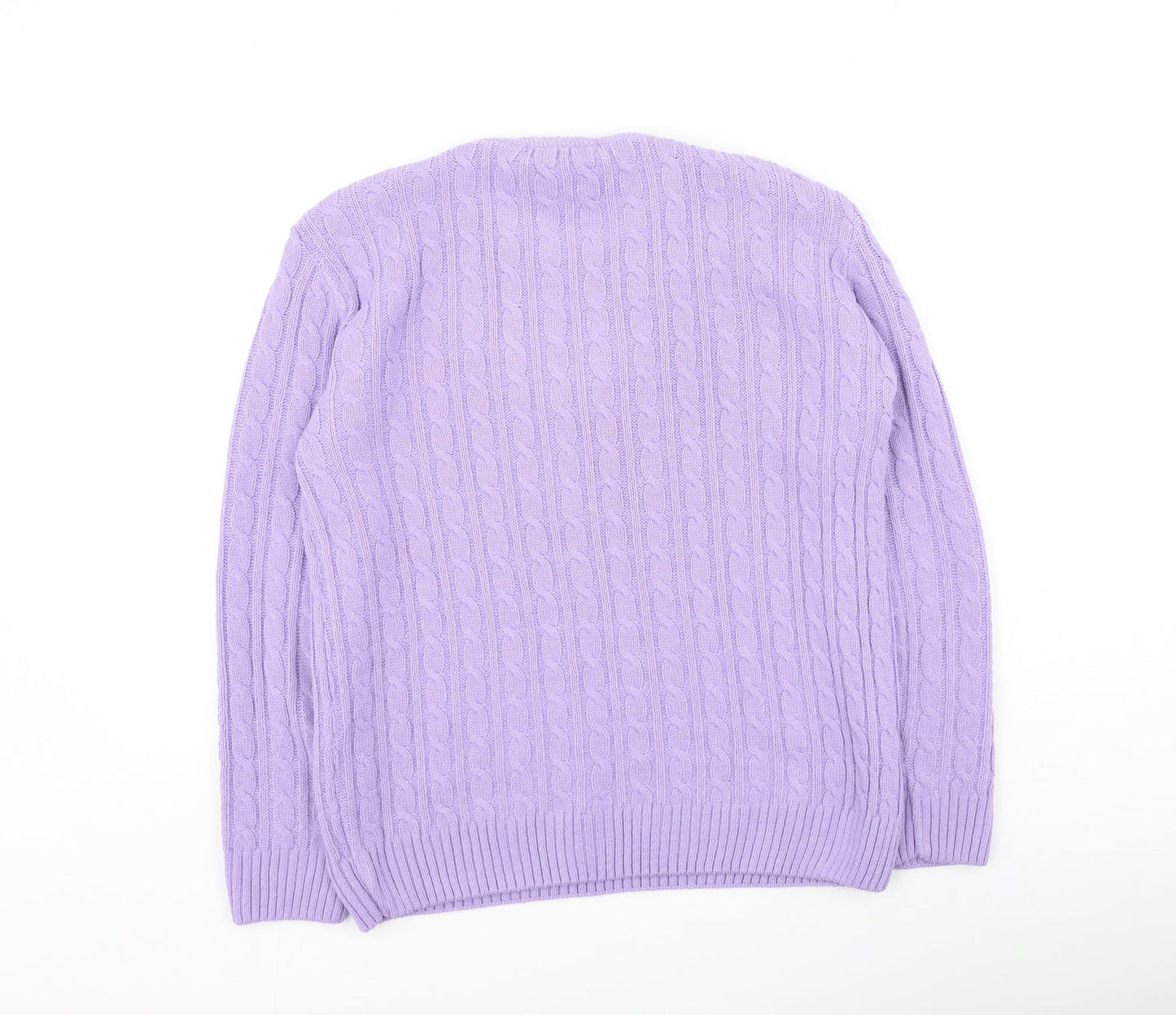 Pure & Natural  Womens Purple Round Neck  Polyester Pullover Jumper Size S
