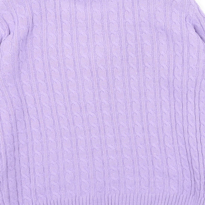 Pure & Natural  Womens Purple Round Neck  Polyester Pullover Jumper Size S