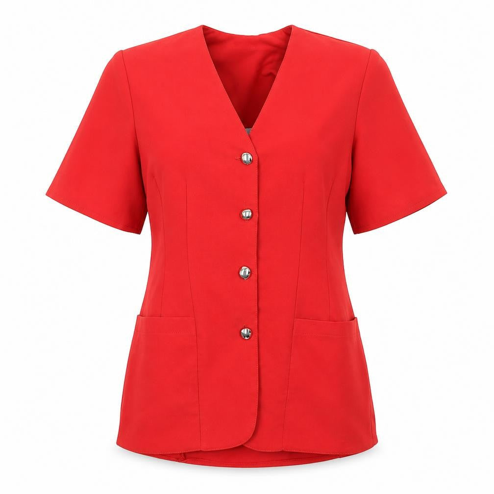 Lella Of London Womens Red  Polyester Basic Blouse Size 14 V-Neck