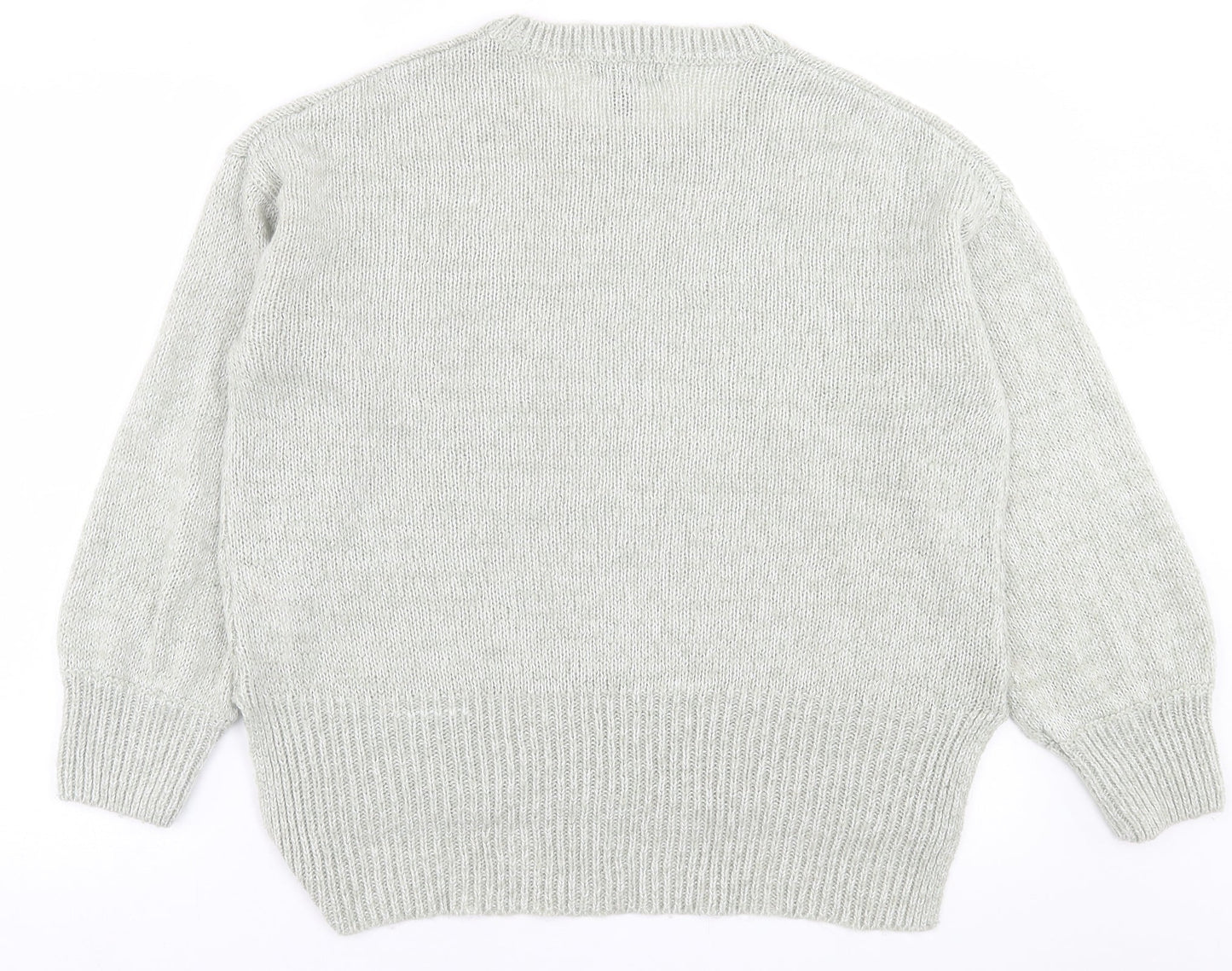 New Look Womens Green Crew Neck  Acrylic Pullover Jumper Size L