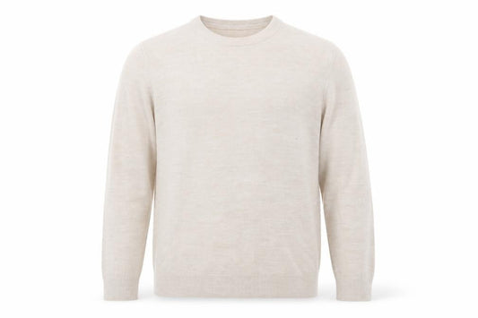 Easy Mens Brown Crew Neck  Acrylic Pullover Jumper Size L