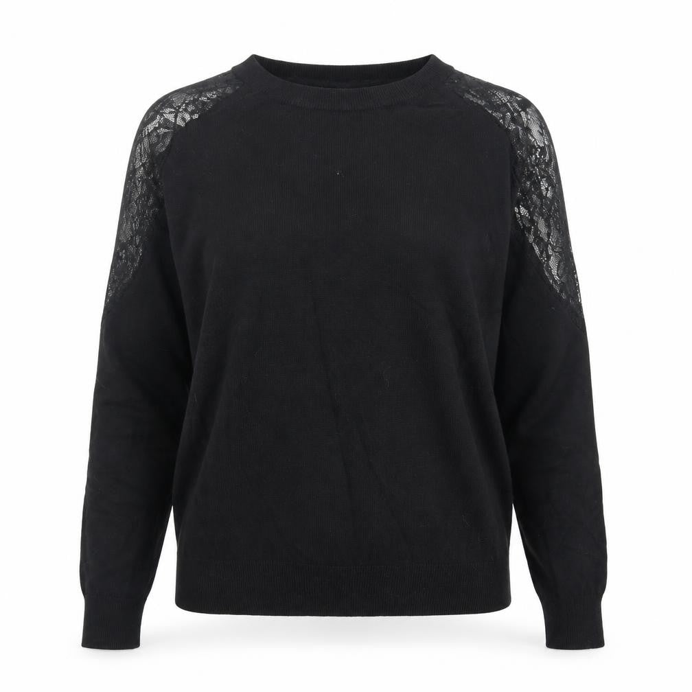 Intuition Womens Black Crew Neck  Viscose Pullover Jumper Size 8