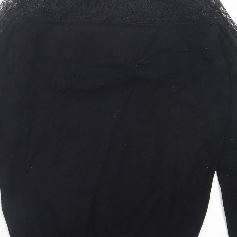 Intuition Womens Black Crew Neck  Viscose Pullover Jumper Size 8