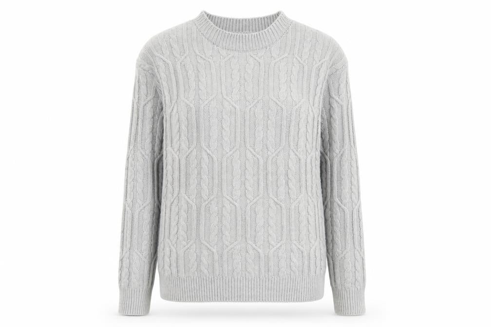 SheIn Womens Grey Crew Neck  Acrylic Pullover Jumper Size S